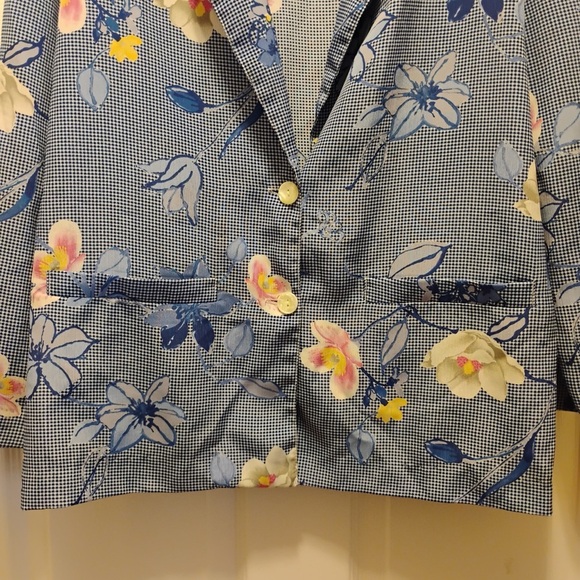 Vintage G.W. Graff Lightweight Floral Abstract Blazer Jacket Unique Size 10 - Picture 2 of 9